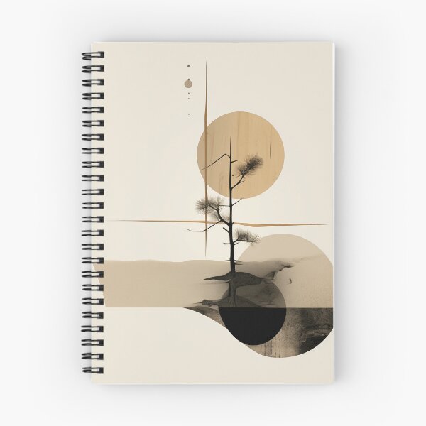 Item preview, Japandi earthy abstract art Mounted Print designed and sold by filigreedigital.