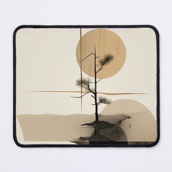 Item preview, Japandi earthy abstract art Mounted Print designed and sold by filigreedigital.