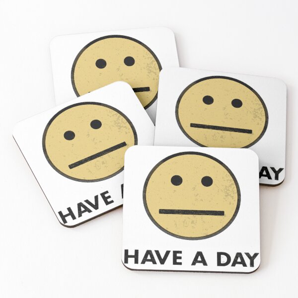 Item preview, HAVE A DAY Deadpan Face Emoji designed and sold by Corinne Alexa Jackson.