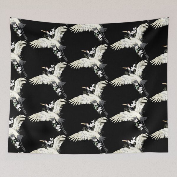 Item preview, crane bird flying, white crane bird flying, crane bird  designed and sold by GreyStanzione1.