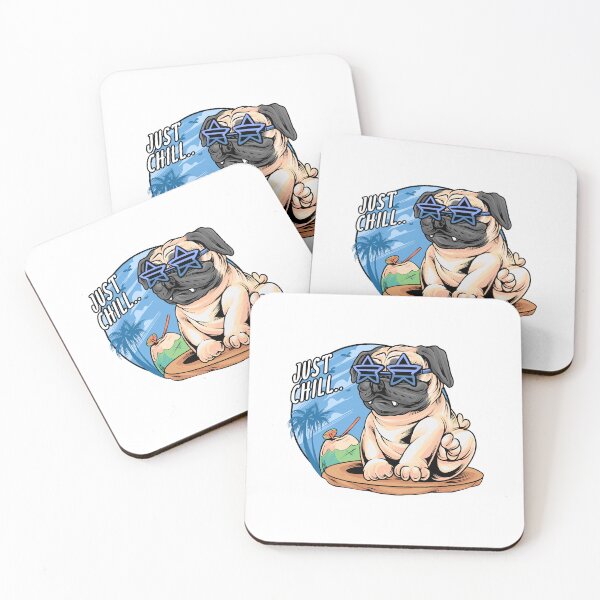 Item preview, Pug dog chilling, cartoon pub dog sitting pose, cute dog with funny sunglasses designed and sold by GreyStanzione1.