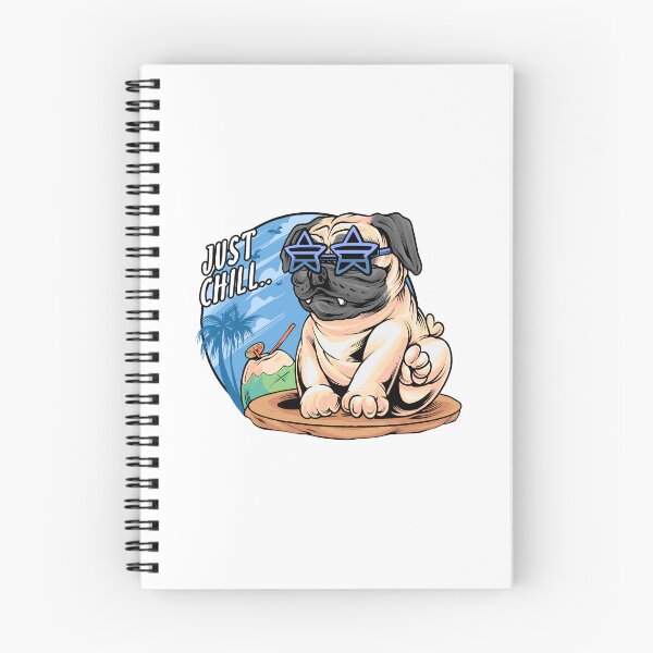 Item preview, Pug dog chilling, cartoon pub dog sitting pose, cute dog with funny sunglasses designed and sold by GreyStanzione1.