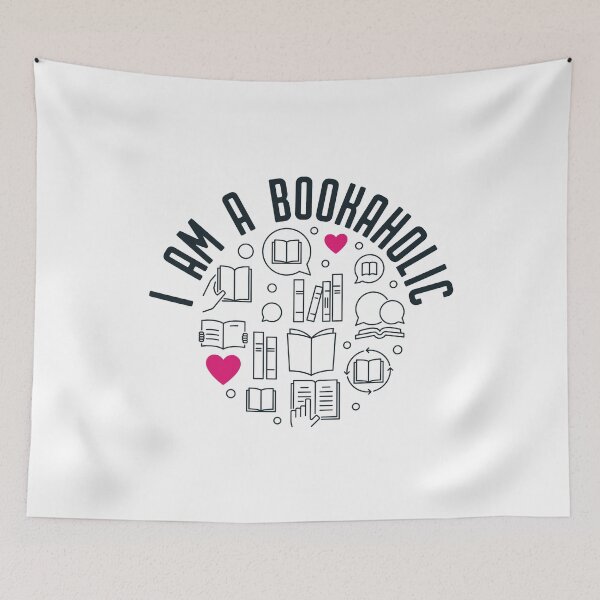 Item preview, I am a Bookaholic round linear design for literature lovers and reading fans designed and sold by venomousvector.