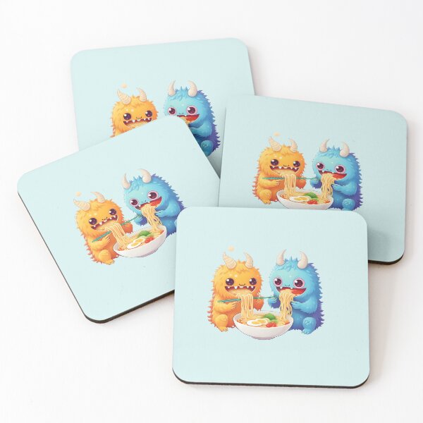 Item preview, Cute Monsters Eating Ramen designed and sold by Itsheartshop.