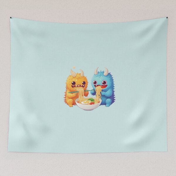 Item preview, Cute Monsters Eating Ramen designed and sold by Itsheartshop.