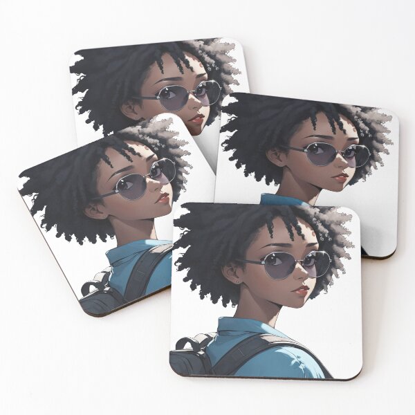 Item preview, Afro Anime Girl designed and sold by Bilisik.