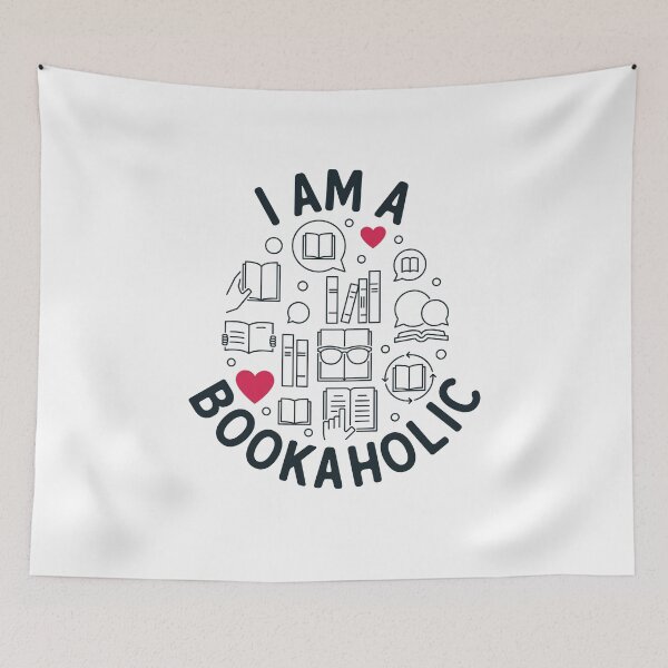 Item preview, I am a Bookaholic and i Love Reading round outline design for literature lovers designed and sold by venomousvector.