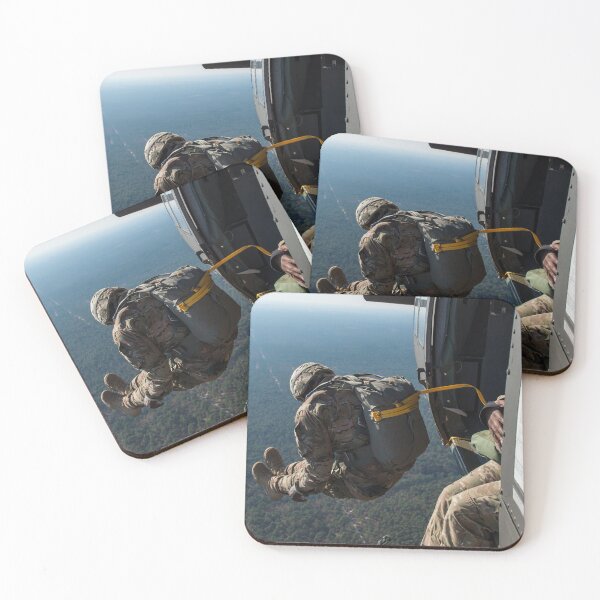 Item preview, STK109868M-A U.S. Army Soldier jumps out of a UH-60 Black Hawk. designed and sold by StocktrekImages.
