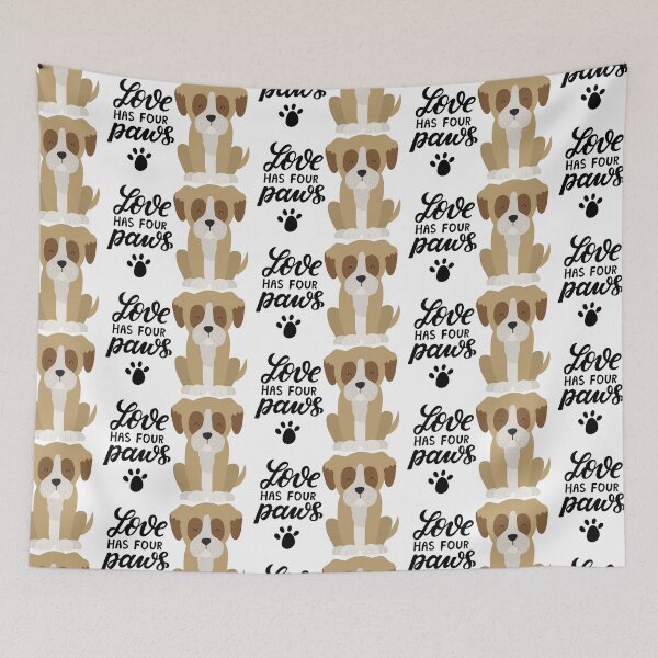 Item preview, Dog love has four paws, cute dog with paws, dog paws quotes designed and sold by GreyStanzione1.