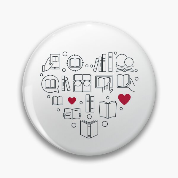 Item preview, I Love Books and Reading Heart outline design for Literature Lovers and Bookaholics designed and sold by venomousvector.