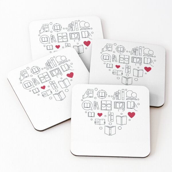 Item preview, I Love Books and Reading Heart outline design for Literature Lovers and Bookaholics designed and sold by venomousvector.