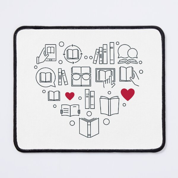 Item preview, I Love Books and Reading Heart outline design for Literature Lovers and Bookaholics designed and sold by venomousvector.