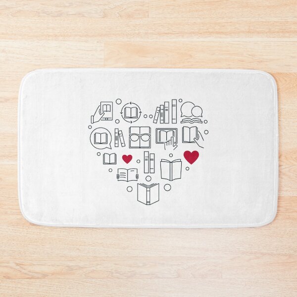 Item preview, I Love Books and Reading Heart outline design for Literature Lovers and Bookaholics designed and sold by venomousvector.