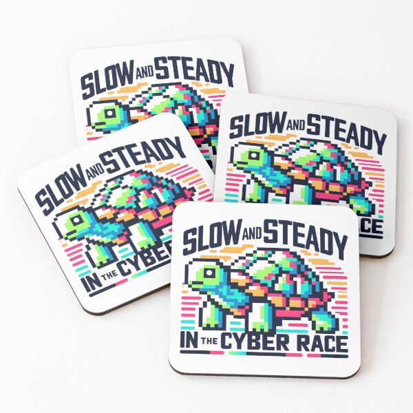 Item preview, Cyber Race: Slow and Steady 8bit Turtle with Neon Shell designed and sold by PixelPunkster.