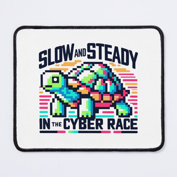 Item preview, Cyber Race: Slow and Steady 8bit Turtle with Neon Shell designed and sold by PixelPunkster.