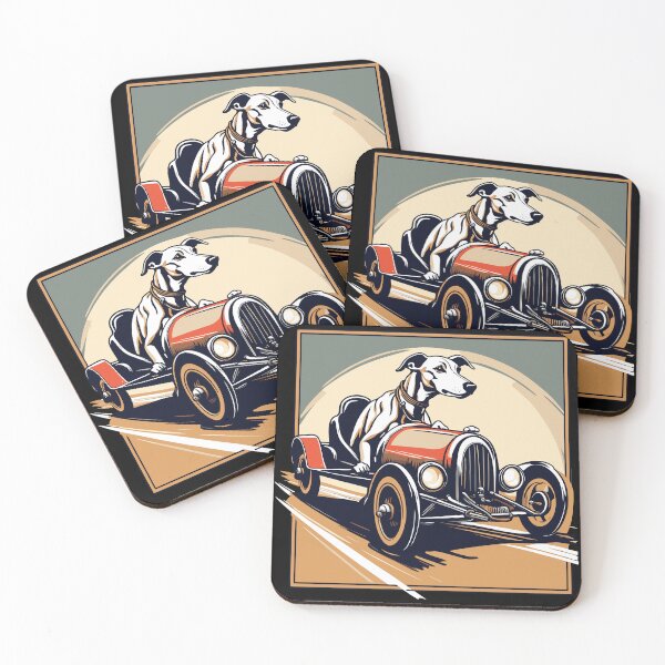 Item preview, Whippet Greyhound Driving a Vintage Racing Car designed and sold by Ameiva-Apparel.