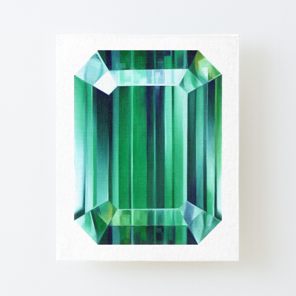 Gem No. 12, Watercolor Print, Watercolor Art, Emerald Print, Gem Art,  Gemstone, Emerald, Emerald Art, Geometric, Geometric Art 