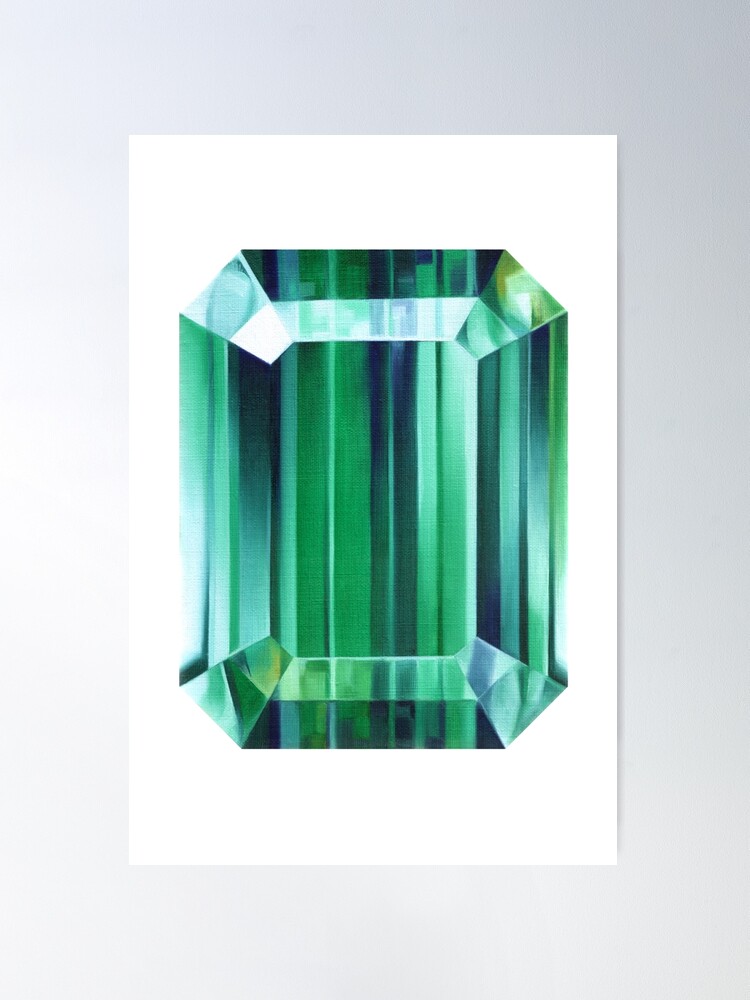 Emerald Gemstone Painting. Gem Print. Handpainted Crystal Art Poster for  Sale by AmberSunArt