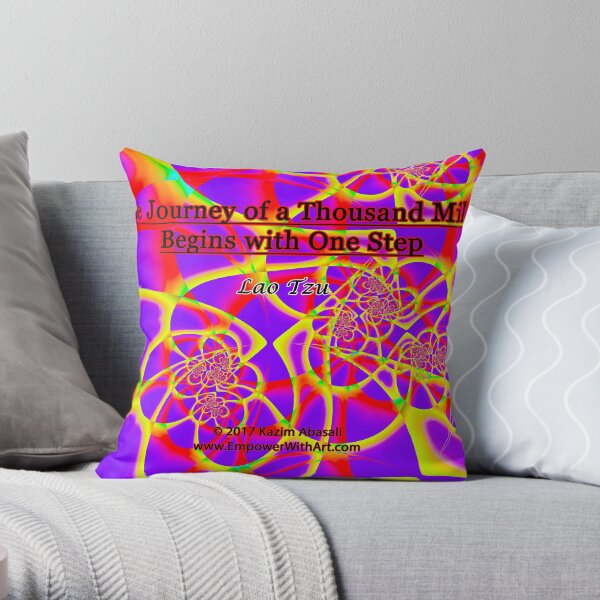 The Journey of a Thousand Miles Throw Pillow