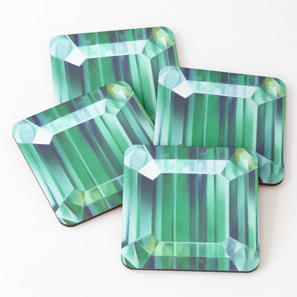 Item preview, Colorful Gemstone Collection. Gem Print  Emerald Gemstone Hand-Painted Artwork designed and sold by AmberSunArt.