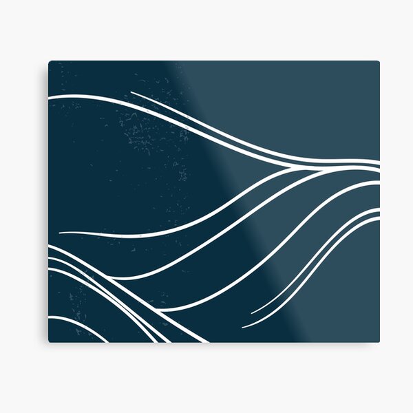 Blue wave pattern in vintage style Metal Print