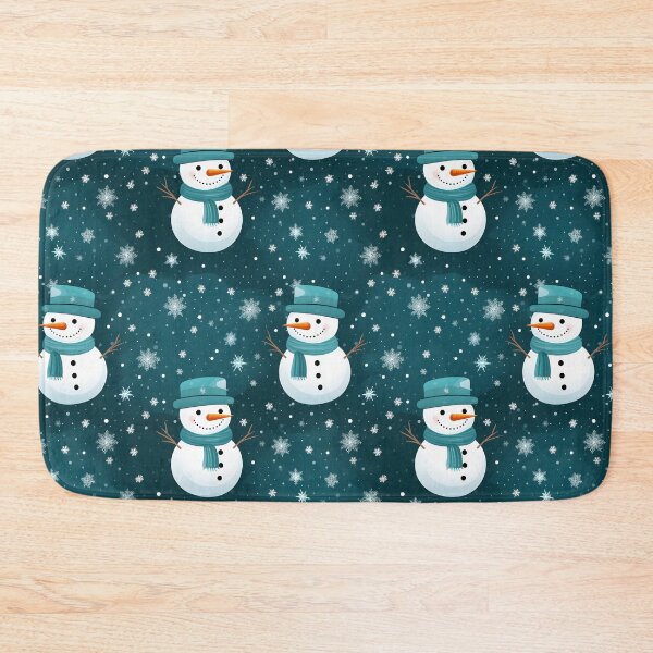 Item preview, Teal and White Cute Snowman, Composite Overlay Pattern #2 designed and sold by ARTficiallyAnon.