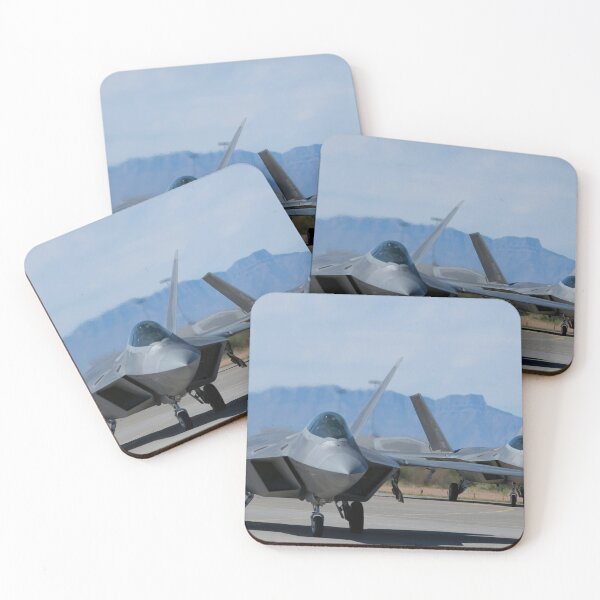 Item preview, STK109862M-A pair of F-22 Raptors taxiing on the runway. designed and sold by StocktrekImages.
