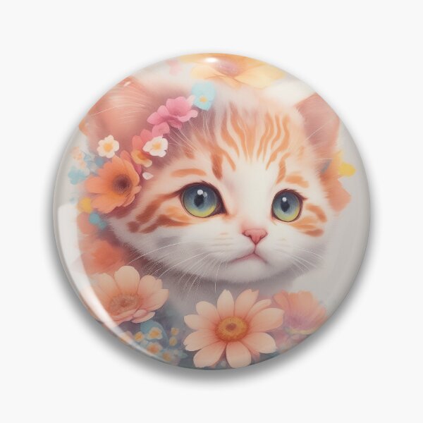 Item preview, Cute Cat with Flowers 1 designed and sold by NidADesign.