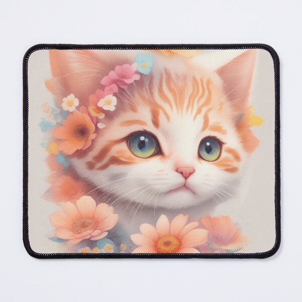 Item preview, Cute Cat with Flowers 1 designed and sold by NidADesign.