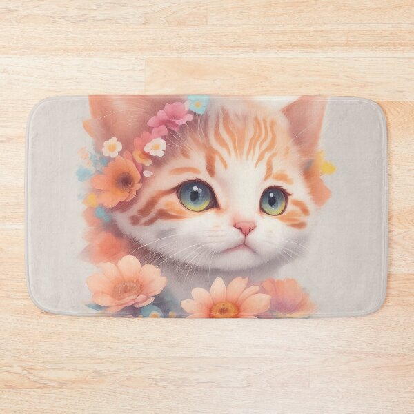 Item preview, Cute Cat with Flowers 1 designed and sold by NidADesign.