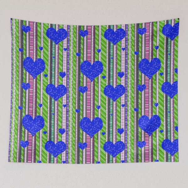 Item preview, Blue Floral Hearts designed and sold by Elizabeth Austin-Craig.