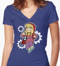 Mustache'd Girl Fitted V-Neck T-Shirt