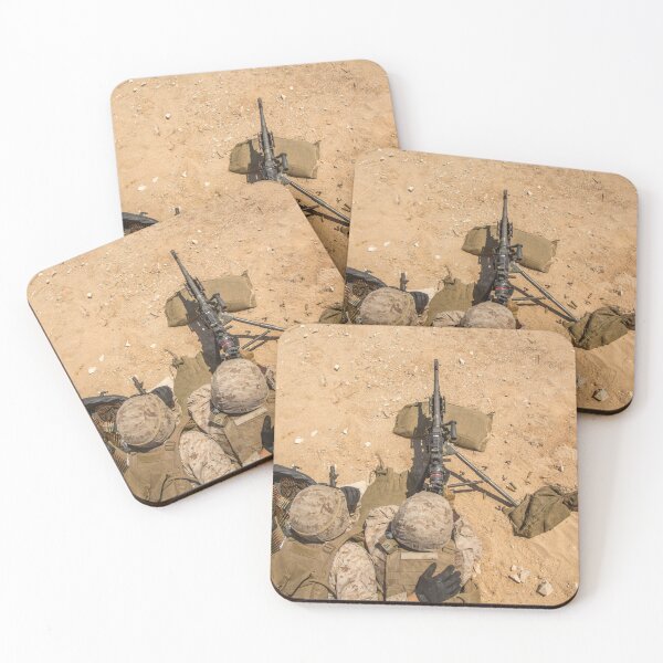 Item preview, STK109849M-U.S. Marines fire at targets using a M240B light machine gun. designed and sold by StocktrekImages.