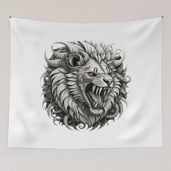 Item preview, Retro Lion Face Roaring  designed and sold by risingphoenix6.