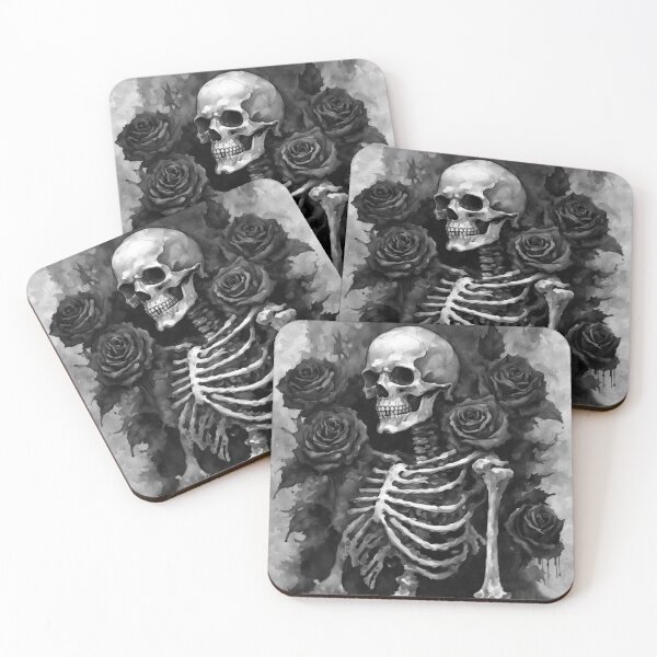Item preview, Black and White Goth Skeleton designed and sold by cr6zym1nd.