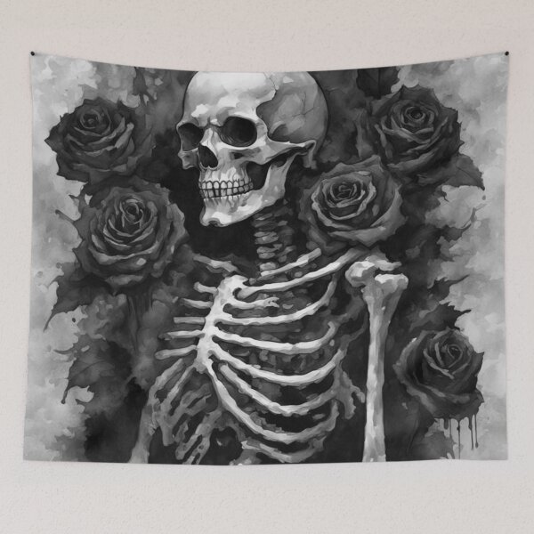 Item preview, Black and White Goth Skeleton designed and sold by cr6zym1nd.