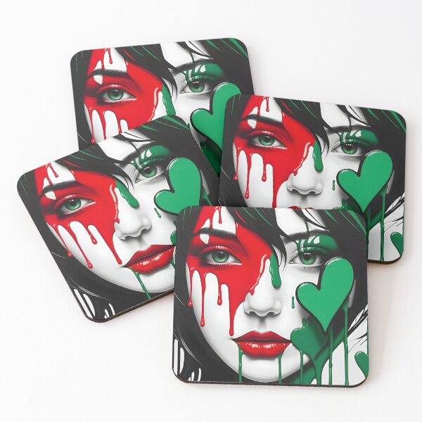 Item preview, Colors of Resilience: Flag Painted on the Canvas of Youth/ Free Palestine #7 designed and sold by PosterManiaRo.