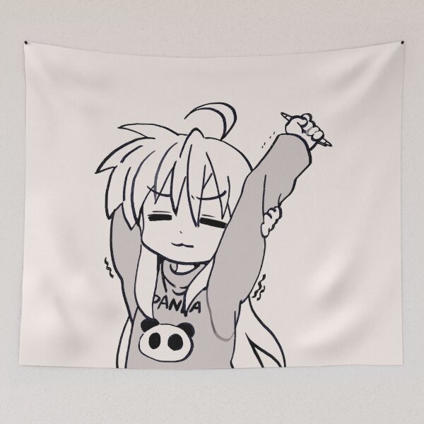 Item preview, I draw pastel monochrome panda sweater tired izumi konata stretching / lucky star designed and sold by RansRoom.