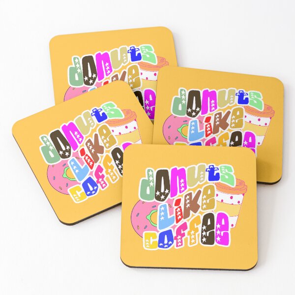Item preview, Donuts like coffee, colorful letters with white stars for coffee and sweets lovers designed and sold by SplashTastic.