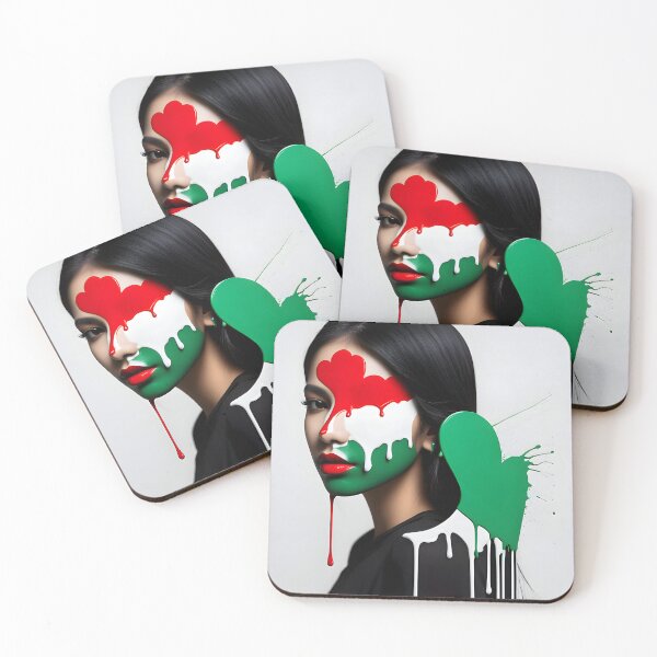 Item preview, Colors of Resilience: Flag Painted on the Canvas of Youth/ Free Palestine #8 designed and sold by PosterManiaRo.