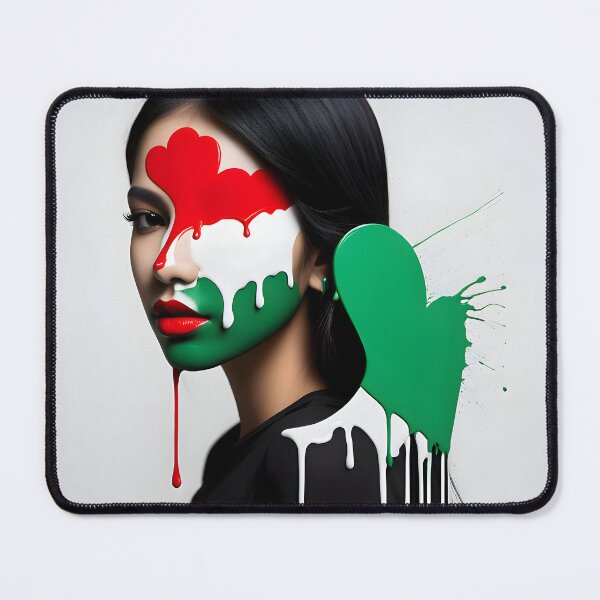 Item preview, Colors of Resilience: Flag Painted on the Canvas of Youth/ Free Palestine #8 designed and sold by PosterManiaRo.