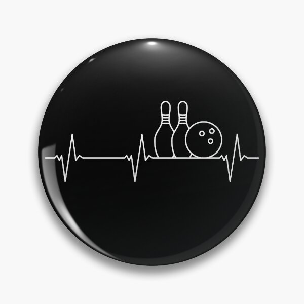 Artikelvorschau, Bowling Heartbeat ECG Pulse Line einfaches Umrissdesign für Bowling-Team entworfen und verkauft von venomousvector.