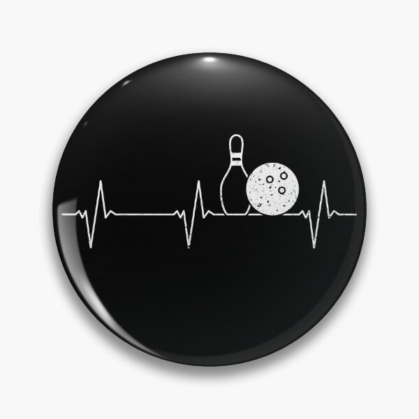 Artikelvorschau, Bowling Heartbeat ECG Pulse Line einfaches Distressed-Design für Bowling-Team entworfen und verkauft von venomousvector.