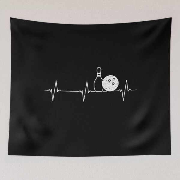 Artikelvorschau, Bowling Heartbeat ECG Pulse Line einfaches Distressed-Design für Bowling-Team entworfen und verkauft von venomousvector.