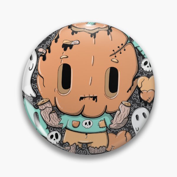 Item preview, Zombie Pumpkin Pete in kawaii style designed and sold by studiomogwai.