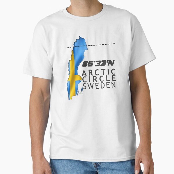 Item preview, Sweden Arctic Circle Jokkmokk Sticker T-Shirt 01 designed and sold by OuterShellUK.