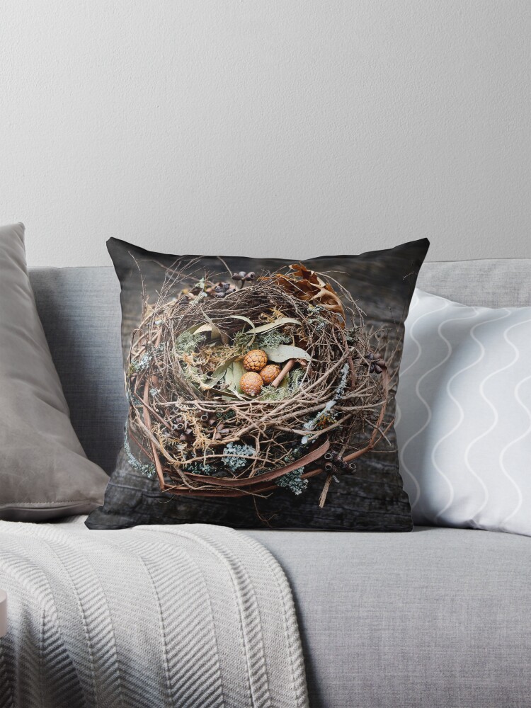 Thumbnail 1 of 4, Pillow, Zora's Nest - Bird Nest Sculpture designed and sold by ZoraVerona.