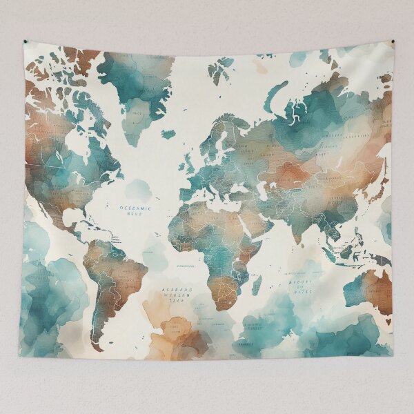 Item preview, World Map Pattern - Explore the Beauty of Our Planet designed and sold by The-Library.