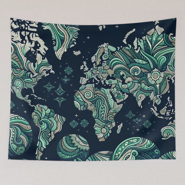 Item preview, World Map Pattern - Discover the Globe's Beauty designed and sold by The-Library.