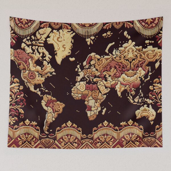 Item preview, World Map Pattern - Explore Earth's Beauty in Every Detail designed and sold by The-Library.